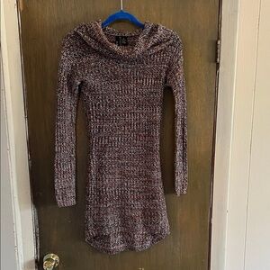 Ultra Flirt Long Sleeve Knit Dress - Black and Brown Mix